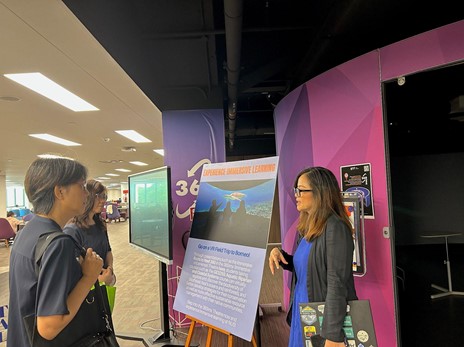 NUS Head of the Department of Communications and New Media Dr. Natalie Pang introduced teaching facility 360imx (immersive eXperience) Theatre